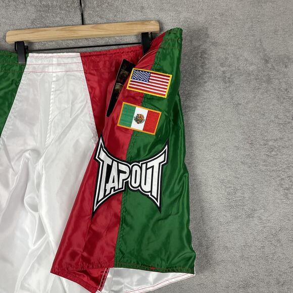 Tapout Shorts Mens 42 Green White Red Mexico Flag MMA Fight Training Embroidered - Picture 7 of 12